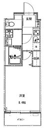 b'CASA志茂 1Kの間取図画像