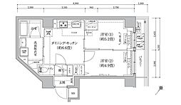 アイルグランデ押上ノース 2DKの間取図画像