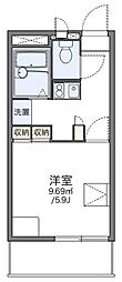 レオパレスグリーンヒルズ 1Kの間取図画像