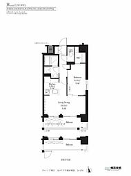フレンシア蒲田 1LDKの間取図画像