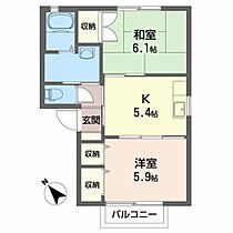 サイレントヒルズＣ 202 ｜ 秋田県秋田市将軍野南１丁目3-3（賃貸アパート2K・2階・42.80㎡） その2