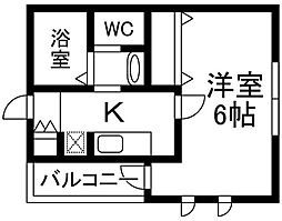 Ｍａｒｋ Ｄｕｏ一ノ割III 3階1Kの間取り