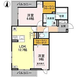 fortuna duo 3階2LDKの間取り