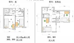 パークアベニュー 1Kの間取図画像