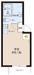 レピュア成増レジデンス 2階ワンルームの間取り
