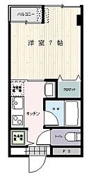 増尾マンション 1Kの間取図画像