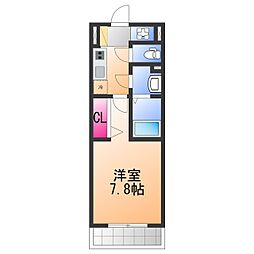 フォーリアライズ北三国ヶ丘 1Kの間取図画像