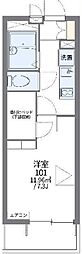 レオパレスフォレ流山 1Kの間取図画像