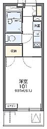 レオパレス本多二丁目 1Kの間取図画像