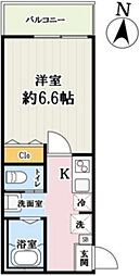 アペリティフ久米川 3階1Kの間取り