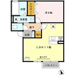スプリングベルテA 1LDKの間取図画像