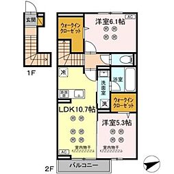 ラフィーユII 2LDKの間取図画像
