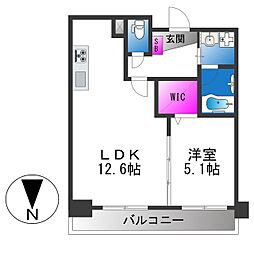 グランディール布施 1LDKの間取図画像
