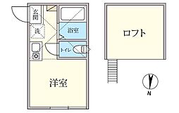 アーヴェル桜本 ワンルームの間取図画像