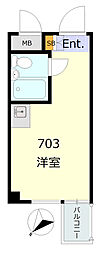 トップルーム道玄坂No.1 ワンルームの間取図画像