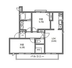 グランシード・タカイシ 2LDKの間取図画像