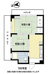 トナミビル 2Kの間取図画像