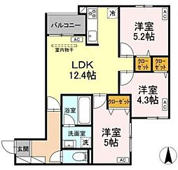 MOCRAFT中葛西 3階3LDKの間取り
