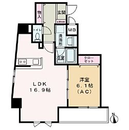 Ｃｏｍｏ Ｐａｌａｃｉｏ 日暮里 3階1LDKの間取り