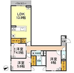 セレスティア清水 3LDKの間取図画像