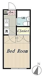 ロフトハウス銀河 1Kの間取図画像