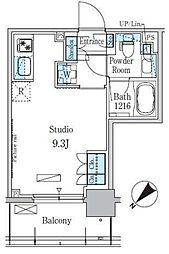 パークアクシス押上テラス 9階ワンルームの間取り