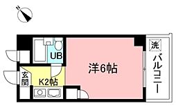 デイジイ川崎 1Kの間取図画像