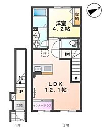 坂戸市薬師町 アパート新築工事 1LDKの間取図画像
