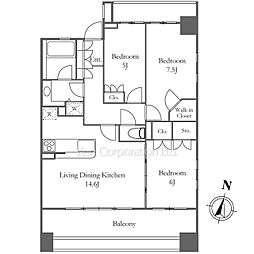 シティハウス本郷弓町 3LDKの間取図画像