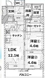間取図画像 2LDK