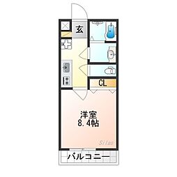 コモンスペース藤森 1階1Kの間取り