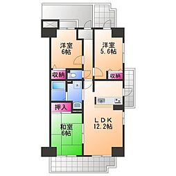 サバービア泉大津 3LDKの間取図画像