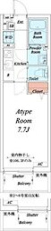 リブリ・行徳 3階1Kの間取り