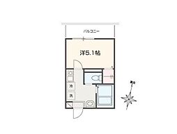 MELLAS東青梅II 1Kの間取図画像