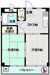 メゾン・ユキ 2DKの間取図画像