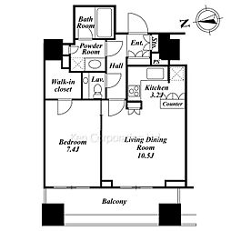 シティタワー高輪 1LDKの間取図画像