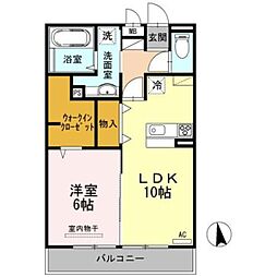 コンフォルトアン 1LDKの間取図画像