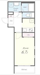 FLレジデンス品川I 4階1Kの間取り