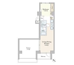 ｔａｌｉｅｓｉｎ　ＣＹ 8階1LDKの間取り