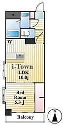 プリンセスハイツ東日暮里 1LDKの間取図画像