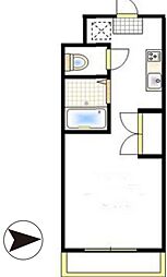 サンヴェール府中 4階ワンルームの間取り