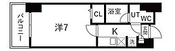 アルファコート蕨-2 1Kの間取図画像