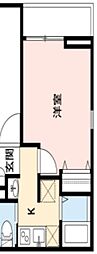 アズール西八王子 2階1Kの間取り