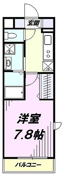コンプリシテＴ 201｜埼玉県所沢市大字下安松(賃貸アパート1K・2階・26.23㎡)の写真 その2