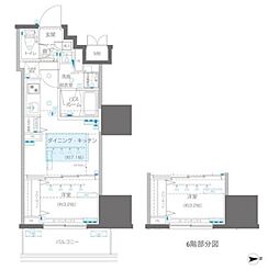 ＺＯＯＭ信濃町 6階1DKの間取り