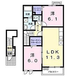 コートワン 2LDKの間取図画像