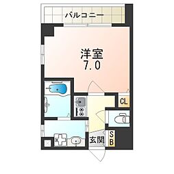ラシーヌ新北野 1Kの間取図画像