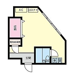 アパートメント松が枝2 ワンルームの間取図画像