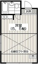 エコー中落合 3階ワンルームの間取り