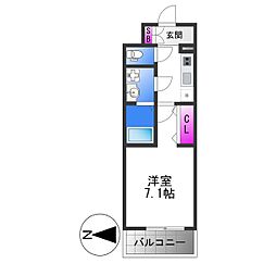 Osaka Metro中央線 緑橋駅 徒歩3分の賃貸マンション 8階1Kの間取り